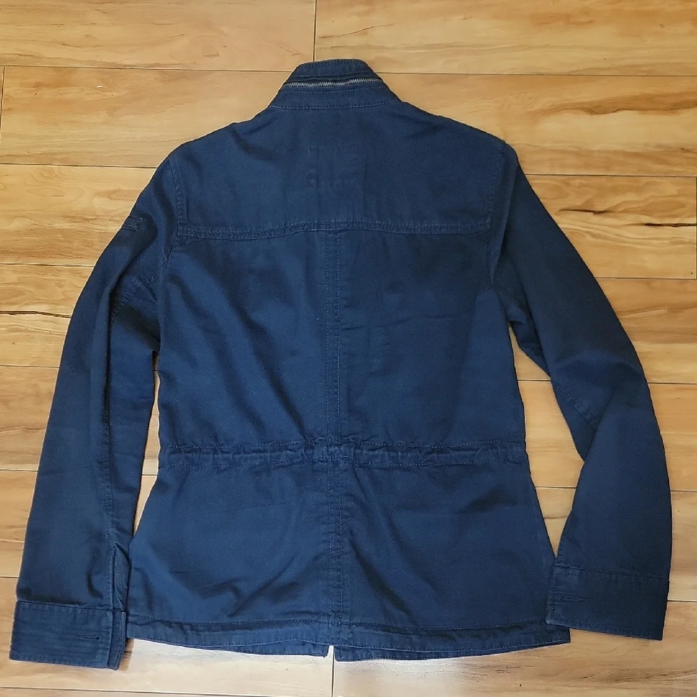 Abercrombie & Fitch Size SMALL Navy Cotton Cinch Waist Utility Jacket